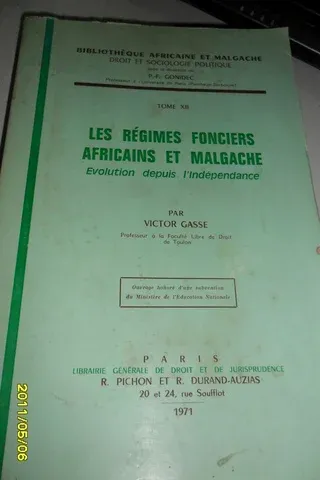 Les Regimes Fonciers Africains Et Malgache