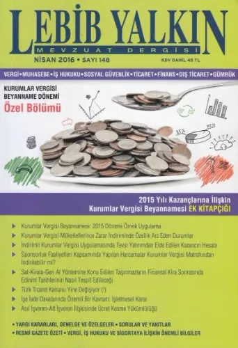 Lebib Yalkın Mevzuat Dergisi Sayı: 148 Nisan 2016