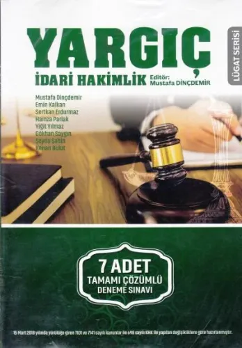 Yargıç İdari Hakimlik Tamamı Çözümlü Deneme