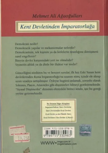 Kent Devletinden İmparatorluğa Mehmet Ali Ağaoğulları İmge Kitabevi %4