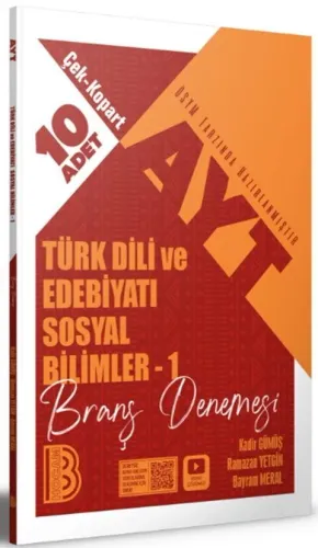 Benim Hocam AYT Türk Dili ve Edebiyatı Sosyal Bilimler - 1 Çek Kopar 10 lu Branş Denemesi