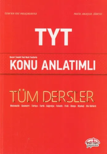 Editör TYT Tüm Dersler Konu Anlatımlı Kırmızı Kitap (Yeni)