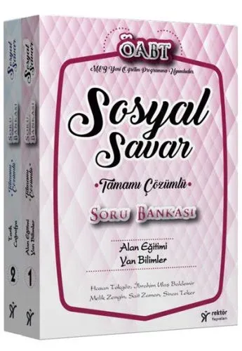 Rektör ÖABT Sosyal Savar Tamamı Çözümlü Soru Bankası 2 Kitap