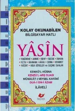 Yasin Kolay Okunabilen Bilgisayar Hatlı Rahle Boy Mavi