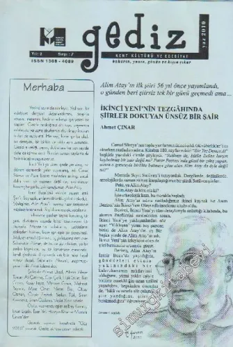 Gediz Edebiyat ve Sanat Dergisi - Sayı: 7    2  Yaz