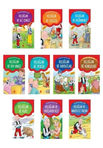 1 ve 2. Sınıflar İçin Keloğlan Masalları Renkli Resimli - 10 Kitap