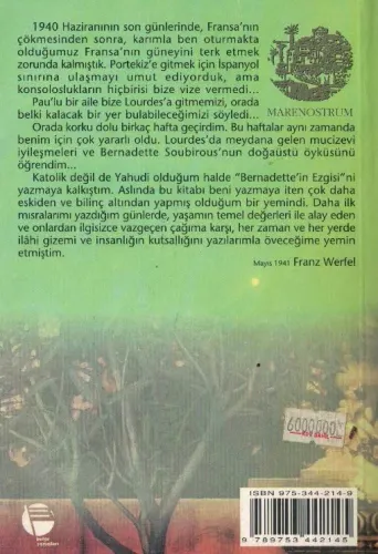 Bernadette'in Ezgisi Franz Werfel Belge Yayınları