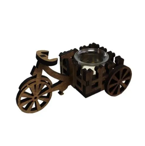 T-Light Mumluklu Küçük Bisiklet Cam
