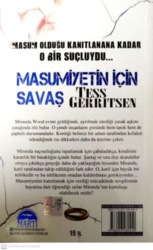 Masumiyetin İçin Savaş Tess Gerritsen Martı Yayınevi