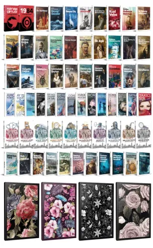 65 Dünya Klasiği ve Çiçekli Çizgili Defter Seti -1 - Halkkitabevi