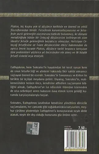 Euthyphron Platon (Eflatun) Say Yayınları %60 indirimli