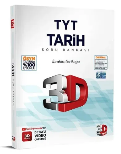 2023 TYT 3D Tarih Tamamı Video Çözümlü Soru Bankası 3D Yayınları 9786051949345