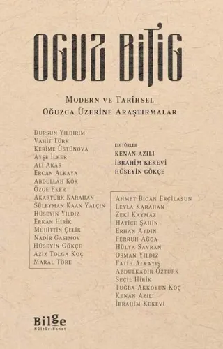 Oguz Bitig;Modern ve Tarihsel Oğuzca Üzerine Araştırmalar