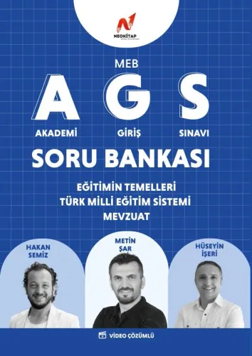 Neo Kitap 2025 MEB AGS Eğitimin Temelleri Türk Eğitim Sistemi Mevzuat Tamamı Video Çözümlü Soru Bankası