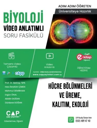Çap Yayınları Üniversiteye Hazırlık Biyoloji Hücre Bölünmeleri ve Üreme Kalıtım Ekoloji Soru Fasikülü