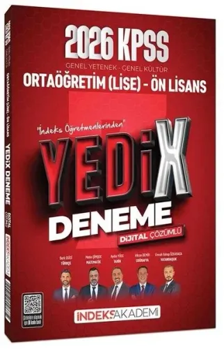 İndeks Akademi 2026 KPSS Lise Ortaöğretim Ön Lisans YEDİX 7 Deneme Çözümlü
