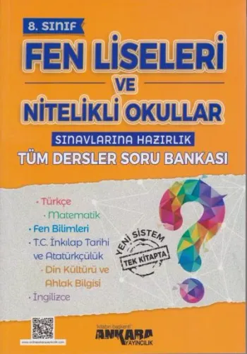 8.Sınıf Fen Liseleri ve Nitelikli Okullar Sınavına Hazırlık; Tüm Dersler Soru Bankası