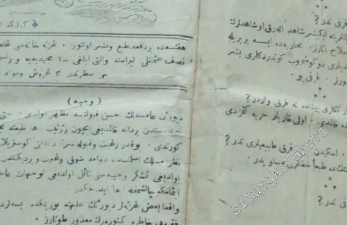 OSMANLICA: Diyojen Mizah Mecmuası 1 - 183 TAKIM -