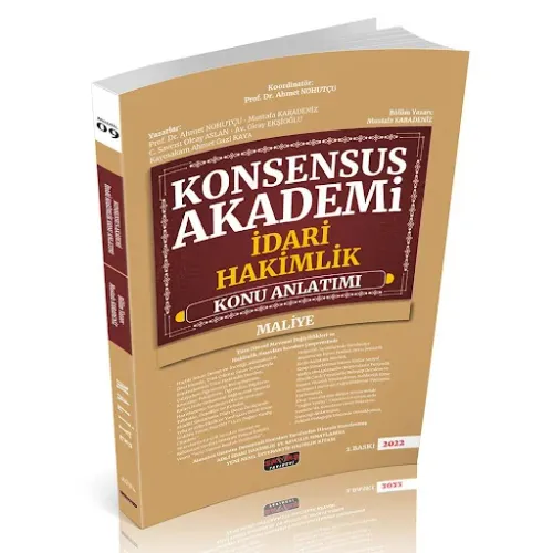 Savaş Yayınları 2022 Konsensus Akademi İdari Hakimlik Maliye Konu Anlatımı