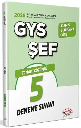 Editör Yayınları 2026 Milli Eğitim Bakanlığı Şef GYS Tamamı Çözümlü 5 Deneme Sınavı