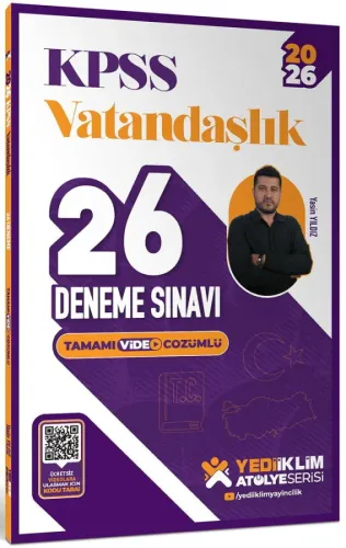 Yediiklim Yayınları 2026 KPSS Vatandaşlık Tamamı Video Çözümlü 26 Dene