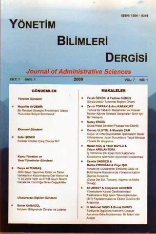 Yönetim Bilimleri Dergisi 2009 Cilt:7 Sayı:1