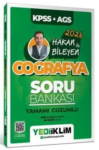 Yediiklim Yayınları 2026 KPSS AGS Coğrafya Tamamı Çözümlü Soru Bankası