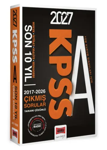 Yargı Yayınları 2027 KPSS A Grubu Hukuk - İktisat - Maliye - Muhasebe 2017 - 2026 Tamamı Çözümlü Çıkmış Sorular