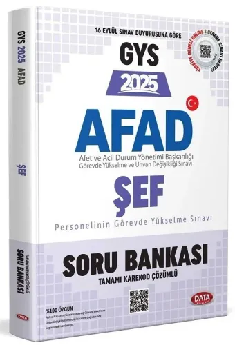 Data Yayınları 2025 AFAD Şef GYS Soru Bankası - Karekod Çözümlü
