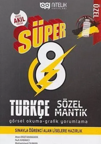 Nitelik Yayınları 8. Sınıf Türkçe Süper Sözel Mantık Görsel Okuma ve G