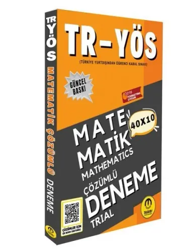 Tasarı Yayınları 2025 TR YÖS Matematik 40X10 Çözümlü Deneme