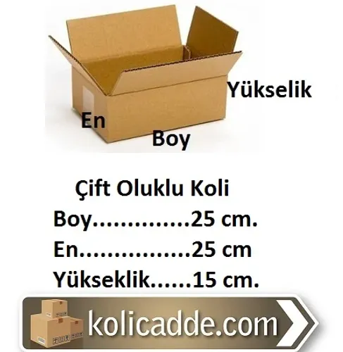 Çift Oluklu Karton Koli 25x25x15 cm.