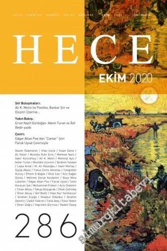 Hece Dergisi - Ali K. Metin ile Poetika - Sayı: 286      Ekim