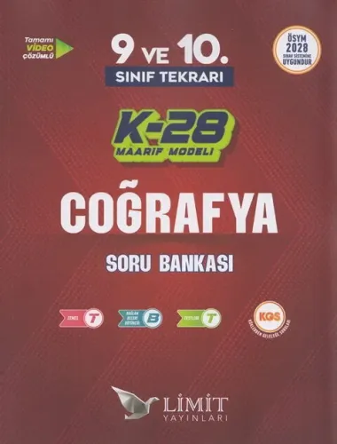 Limit Yayınları TYT 9. ve 10. Sınıf Tekrarı Coğrafya K-28 Maarif Model