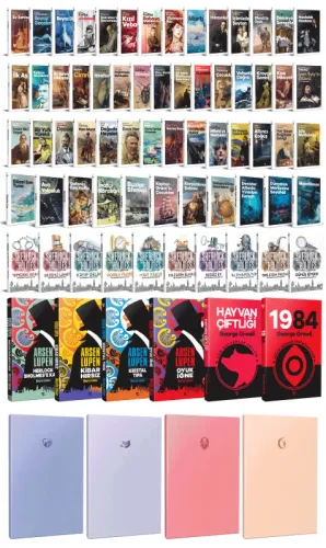 80 Dünya Klasiği ve Pastel Çizgisiz Defter Seti -1 - Halkkitabevi