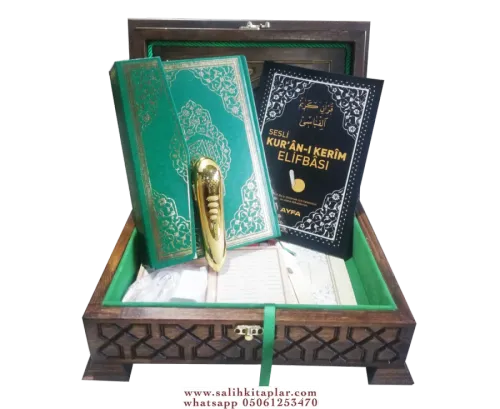 TS037 - Lüx Ahşap Oymalı Kutu Rahle Boy Kalem Kuran-ı Kerim Seti V 7.1