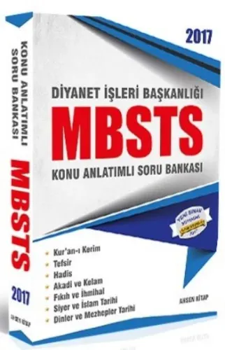 Ahsen Diyanet İşleri Başkanlığı MBSTSDiyanet İşleri Başkanlığı MBSTS Konu Anlatımlı Soru Bankası