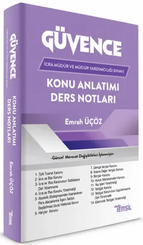 GÜVENCE İcra Müdür ve Yardımcılığı Konu Anlatımı Ders Notları