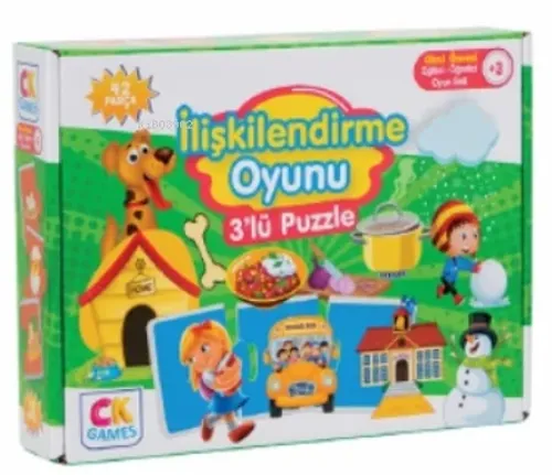 İlişkilendirme Oyunu Okul Öncesi Oyun Seti +3 Yaş;Eğitici Öğretici 42 Parça Puzzle Oyun Seti