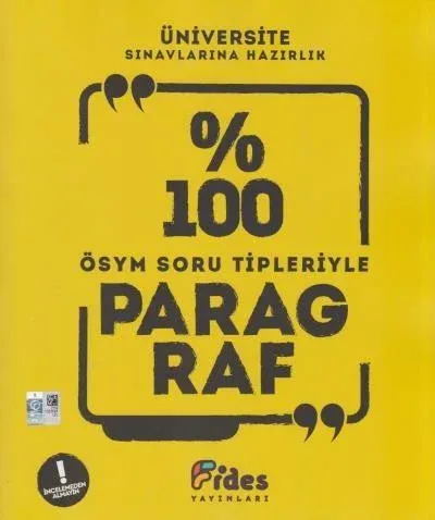 Fides Yayınları Üniversite Sınavlarına Hazırlık %100 ÖSYM Soru Tipleriyle Paragraf Soru Bankası Fides
