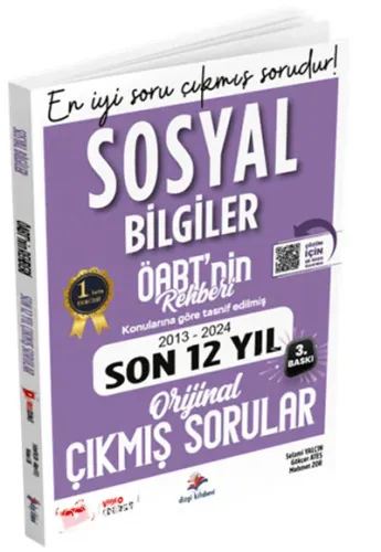 SÜPER FİYAT ÖABT Sosyal Bilgiler Öabt`nin Rehberi Konularına Göre Tasnif Edilmiş Son 12 Yıl Orijinal Video Çözümlü Çıkmış Sınav Soruları Dizgi Kitap