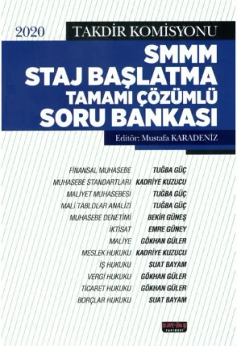 SMMM Staj Başlatma Tamamı Çözümlü Soru Bankası