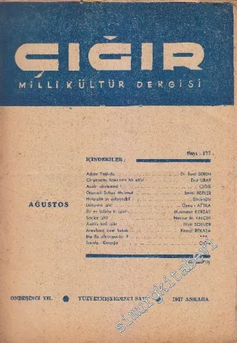 Çığır Milli Kültür Dergisi - Sayı: 178    15  Eylül