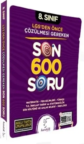 Karekök Yayınları 8. Sınıf LGS den Önce Çözülmesi Gereken Son 600 Soru Karekök