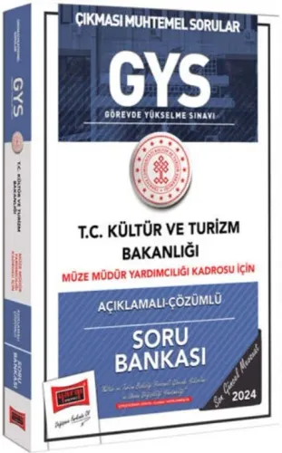 Yargı Yayınları 2024 GYS Kültür ve Turizm Bakanlığı Müze Müdür Yardımcılığı Kadrosu İçin Açıklamalı Çözümlü Soru Bankası