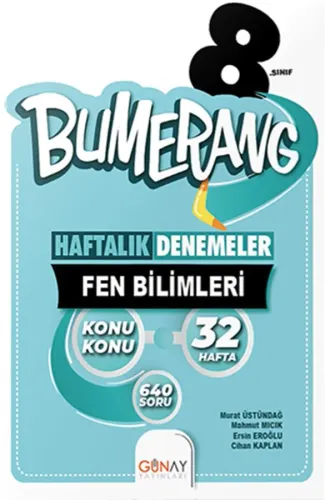 8. Sınıf Bumerang 32 Haftalık Fen Bilimleri Denemeleri