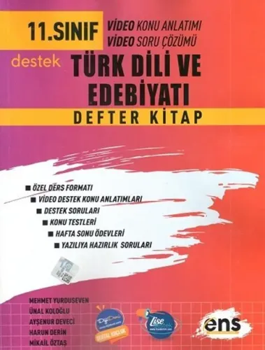 ENS Yayıncılık 11. Sınıf Türk Dili ve Edebiyatı Defter Kitap