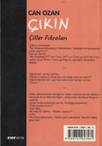 Çıkın Çiller Fıkraları Korza Yayıncılık %46 indirimli