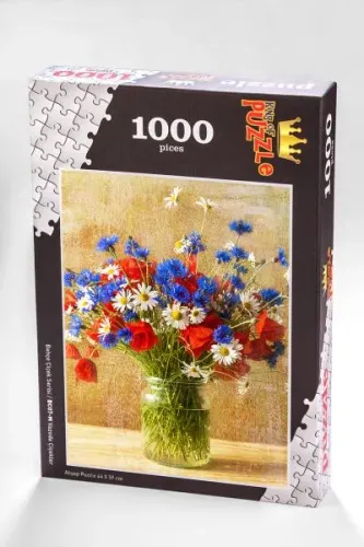 Bahçe Çiçek Serisi - Vazoda Çiçekler 1000 Parça Puzzle
