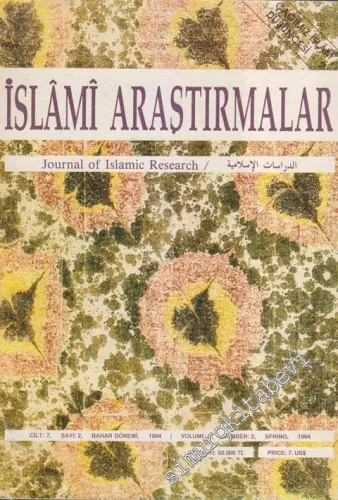 İslâmi Araştırmalar = The Journal of Islamic Researches - Sayı: 2  7